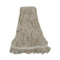 Mops | Boardwalk BWK432C 32 oz. Cotton Loop Web/Tailband Premium Standard Mop Head - White (12/Carton) image number 1