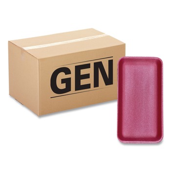 GEN 14.5 in. x 8 in. x 0.75 in. #1525 Meat Trays - Pink (250/Carton)