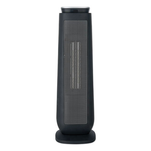 Space Heaters | Alera HECT24 7.17 in. x 7.17 in. x 22.95 in. Ceramic Heater Tower with Remote Control - Black image number 0