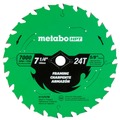 Circular Saw Blades | Metabo HPT 115757M 7-1/4 in. 24-Tooth Industrial PTFE Circular Saw Framing Blade image number 0