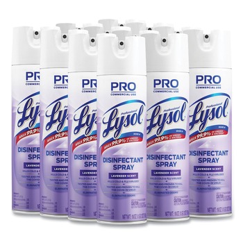 Professional LYSOL Brand 19 oz. Aerosol Spray Disinfectant Spray - Lavender (12/Carton)