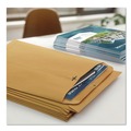 Office Jansan | Quality Park QUA37790 32 lbs. Bond Weight Kraft #10 1/2 Square Flap Clasp/Gummed Closure 9 in. x 12 in. Clasp Envelope - Brown Kraft (100/Box) image number 3