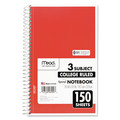 Office Jansan | Mead 06900 9.5 in. x 5.5 in. Sheets 3-Subject Medium/College Rule Spiral Notebook - Random Assorted Cover Color image number 4