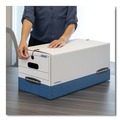  | Bankers Box 0070409 12 in. x 24.13 in. x 10.25 in. STOR/FILE Medium-Duty Strength Storage Boxes for Letter Files - White/Blue (20/Carton) image number 5