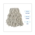 Cleaning & Janitorial Supplies | Boardwalk BWKCM02024S #24 Banded Cotton Mop Heads - White (12/Carton) image number 5