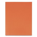 Office Jansan | Oxford 57510EE 0.5 in. Capacity 11 in. x 8.5 in. Embossed Leather Grain Paper Twin-Pocket Folder - Orange (25/Box) image number 2