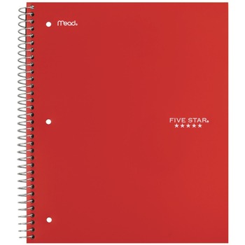 Five Star 10.5 x 9.18 Sheets (100) Wirebound Notebook - Randomly Assorted Cover Color
