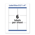 Office Jansan | Avery 05524 3.33 in. x 4 in. Waterproof Shipping Labels with TrueBlock and Sure Feed for Laser Printers - White (6/Sheet, 50 Sheets/Pack) image number 4