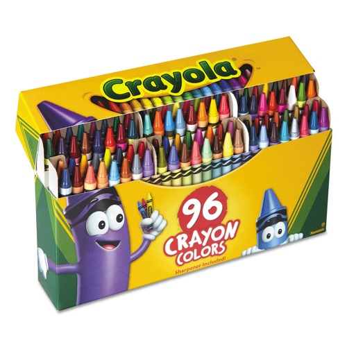 Office Jansan | Crayola 520096 Classic Color Crayons in Flip-Top Pack with Sharpener (96/Box) image number 0