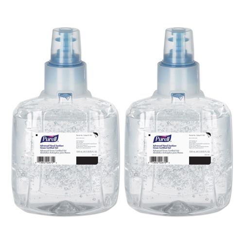 Hand Sanitizers | PURELL 1903-02 1200 ml Advanced Hand Sanitizer Green Certified Gel Refill for LTX-12 Dispensers (2/Carton) image number 0