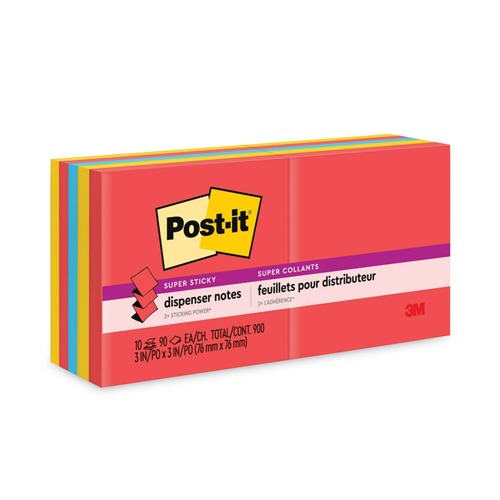 Office Jansan | 3M R330-10SSAN 3 in. x 3 in. Pop-Up Note Refill - Assorted (90 Sheets/Pad, 10 Pads/Pack) image number 0