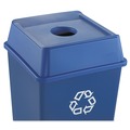 Trash & Waste Bins | Rubbermaid Commercial FG279100DBLUE Untouchable 20-1/8 in. x 20-1/8 in. Bottle and Can Recycling Lid - Blue image number 1
