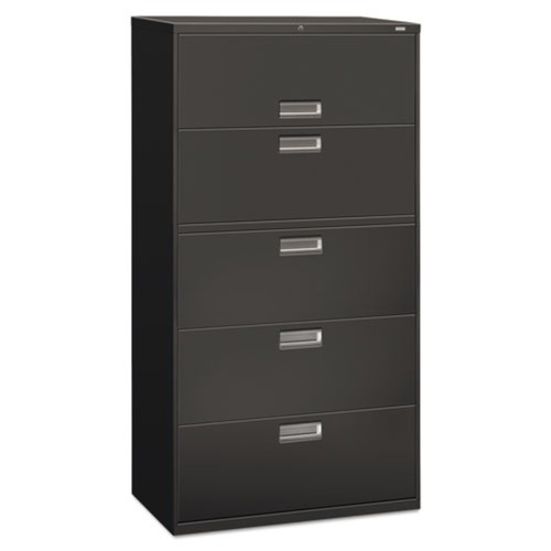HON H685.L.S 600 Series 36 in. x 18 in. x 64.25 in. Five-Drawer Lateral File - Charcoal image number 0