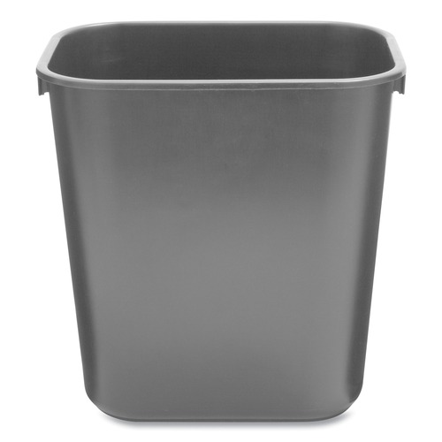 Just Launched | Rubbermaid Commercial FG295500BLA 3.5 Gallon Plastic Rectangular Deskside Wastebasket - Black image number 0