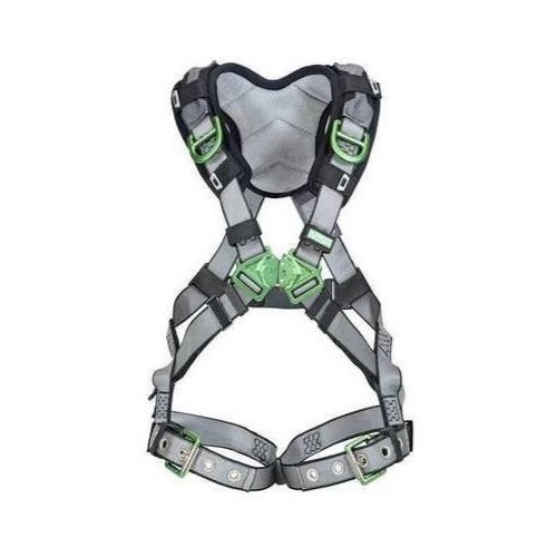 Safety Harnesses | MSA 10194910 V-FIT Back and Hip D-Rings with Tongue Buckle Leg Straps and Shoulder Padding Harness - Extra Large, Gray image number 0