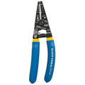 Cable and Wire Cutters | Klein Tools 11055 7.4 in. Solid and Stranded Copper Wire Stripper and Cutter - Blue/Yellow image number 1