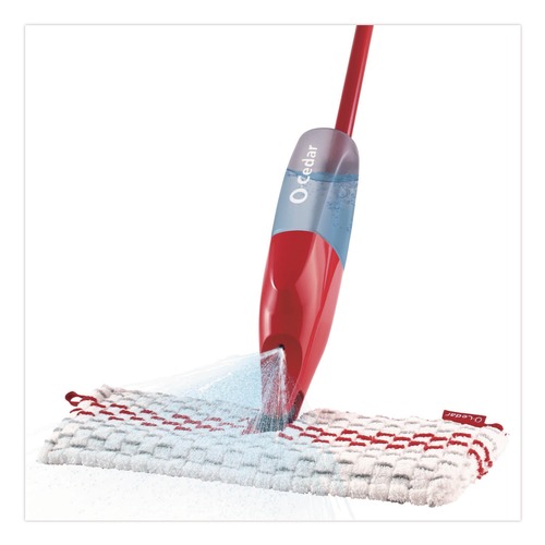 Cleaning & Janitorial Supplies | O-Cedar 173563 ProMist MAX Spray Mop with 48 in. Red/Black/Gray Plastic Handle - Red/White/Gray Microfiber Head (4/Carton) image number 0