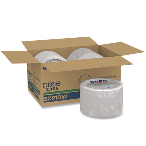 Bowls and Plates | Dixie Ultra DIX SXP10W 10 in. Diameter Heavy-Weight Paper Plates - White (4/Carton) image number 0