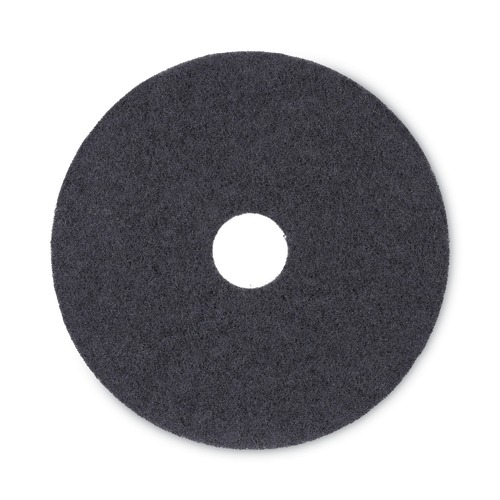Cleaning Cloths | Boardwalk BWK4017BLA 17 in. Diameter Stripping Floor Pads - Black (5/Carton) image number 0