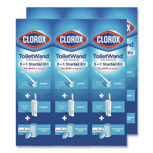 Drain Cleaning | Clorox 03191 ToiletWand Disposable Toilet Cleaning System with Handle/Caddy/Refills - White (6/Carton) image number 0