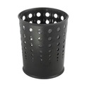Trash & Waste Bins | Safco 9740BL 6-Gallon Steel Bubble Wastebasket - Black image number 0