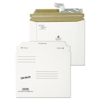 Quality Park 7.5 x 6.06 Square Flap Economy Disk/CD Mailer for CDs/DVDs - White (100/Carton)