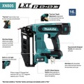 New Year New Savings! Save $25 off $150 | Makita XNB05Z 18V LXT Brushless Lithium-Ion 16-Gauge 2-1/2 in. Cordless Straight Finish Nailer (Tool Only) image number 1