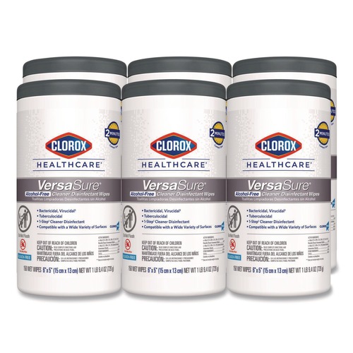 Office Jansan | Clorox Healthcare 31758 VersaSure 6.75 in. x 8 in. 1-Ply Cleaner Disinfectant Wipes - White Fragranced (6/Carton) image number 0