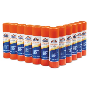 Elmer's 0.77 oz. Disappearing Applies White Dries Clear Glue Stick (12/Pack)