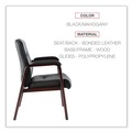  | Alera ALEMA43ALS10M Madaris Series 25.39 in. x 25.98 in. x 35.62 in. Bonded Leather Guest Chair with Wood Trim Legs - Black Seat/Back/Mahogany Base image number 7