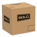 Food Service | SOLO 809011-PP94 OctaView 9.55 in. x 9.1 in. x 3 in. 31 oz. Plastic Hinged-Lid Hot Food Containers - Black/Clear (100/Carton) image number 2