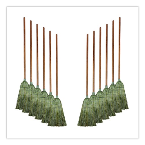 Cleaning & Janitorial Supplies | Boardwalk BWK932YCT Yucca Corn Fiber Bristle Warehouse Brooms with 56 in. Handle - Natural (12/Carton) image number 0