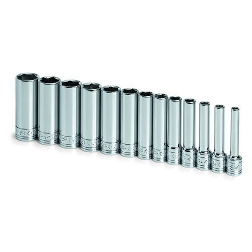 Socket Sets | SK Hand Tool 1312 13-Piece 1/4 in. Drive 6 Point Deep Metric Socket Set image number 0