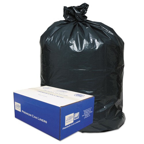  | Classic WEBB60 Linear 60 gal. Low-Density Can Liners - Black (10 Bags/Roll, 10 Rolls/Carton) image number 0