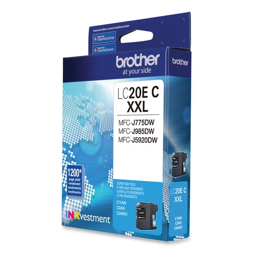Bulk Savings Pricing 2 | Brother LC20EC INKvestment 1,200 Page-Yield Super High-Yield Ink - Cyan image number 0