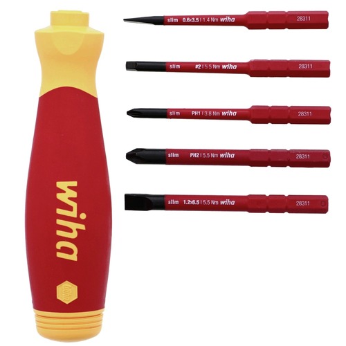 Screwdrivers | Wiha Tools 28345 (6-Piece) Insulated SlimLine PocketMax Multi-Driver image number 0