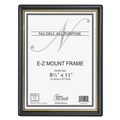 Office Jansan | NuDell 11880 8.5 in. x 11 in. Insert EZ Mount Document Frame with Trim Accent and Plastic Face - Black/Gold image number 0