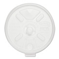 Cutlery | Dart 12FTLS Lift N' Lock Lids for 10 - 14 oz. Cups - Translucent (100/Sleeve, 10 Sleeves/Carton) image number 2