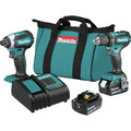 Combo Kits | Factory Reconditioned Makita XT281S-R 18V LXT Brushless Lithium-Ion 1/2 in. Cordless Drill/ Impact Driver Combo Kit (3 Ah) image number 0