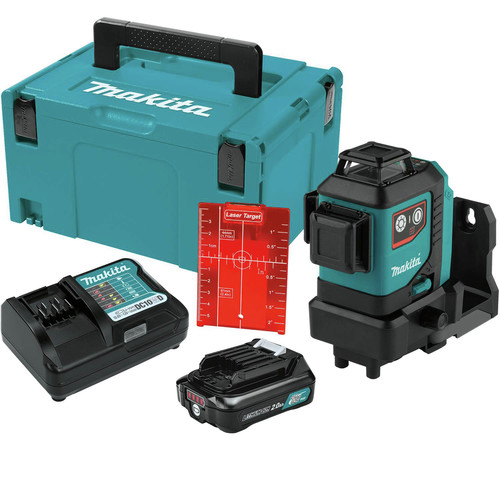 Laser Levels | Makita SK700DNAJ 12V max CXT Lithium-Ion Self-Leveling 360 Degrees Cordless 3-Plane Red Laser Kit (2 Ah) image number 0