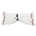 Mops | Rubbermaid Commercial FGA21206WH00 Web Foot Shrinkless Looped-End Cotton/Synthetic Wet Mop Head - Medium, White (6/Carton) image number 1