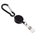 Office Jansan | Advantus 76349 24 in. Extension Metal Badge Reel/Carabiner Set - Black (5/Pack) image number 0