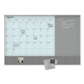 White Boards | U Brands 3196U00-01 23 in. x 17 in. Monthly View 3-N-1 Magnetic Glass Dry Erase Combo Board - White Aluminum image number 3