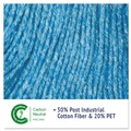 Mops | Boardwalk BWK503BLEA 5 in. Super Loop Cotton/Synthetic Fiber Wet Mop Head - Large, Blue image number 8