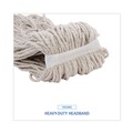 Just Launched | Boardwalk BWKCM20032 4-Ply 32 oz. Cut-End Band Cotton Mop Head - White (12/Carton) image number 6