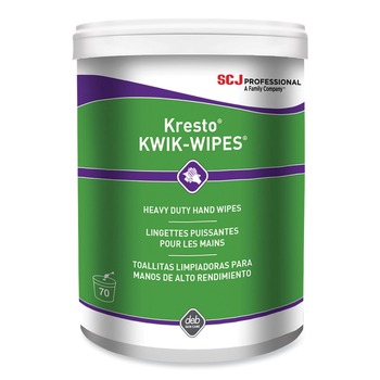 HAND WIPES | SC Johnson KKW70W 7.9 in. x 5.7 in. 1-Ply Cloth Kresto KWIK-WIPES - Citrus, White (70/Pack, 6 Packs/Carton)