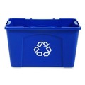 Trash & Waste Bins | Rubbermaid Commercial FG571873BLUE 18 Gallon Polyethylene Stacking Recycle Bin - Blue image number 1