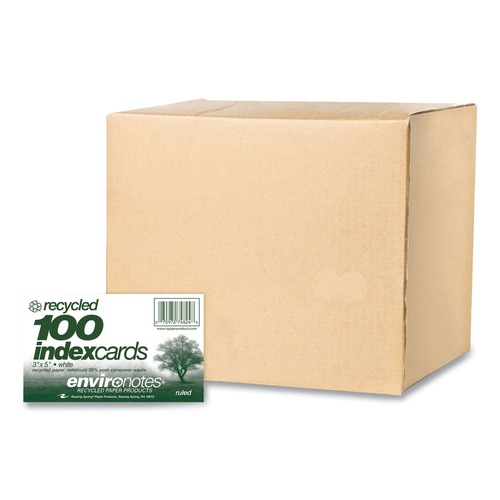 Flash Cards | Roaring Spring 74824 Environotes 3 in. x 5 in. Recycled Index Cards - White (36/Carton) image number 0