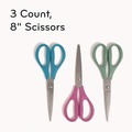 Office & Office Supplies | U Brands 6607U01-24 U-Eco 9.45 in. Long 3 in. Cut Length Scissors - Straight Assorted Color Handles (3/Pack) image number 3