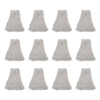 Boardwalk #24 Size Rayon Pro Loop Web/Tailband Wet Mop Head - White (12/Carton)